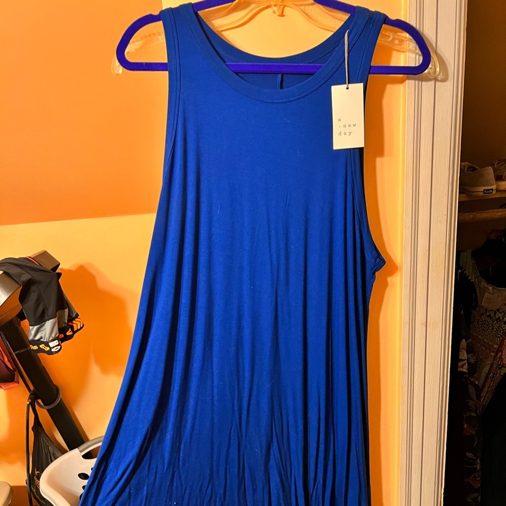 Target blue swing dress size xxl